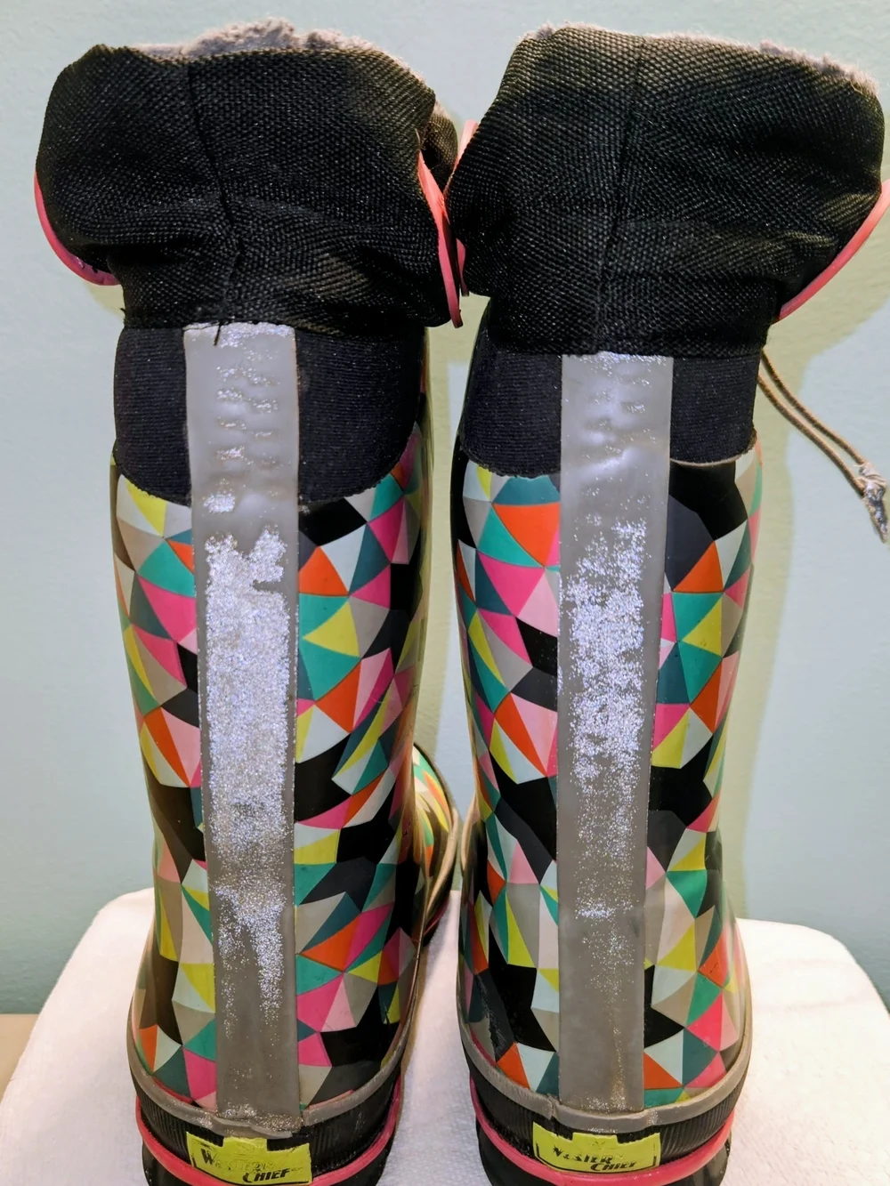 Colorful Geometric Kids Winter Boots